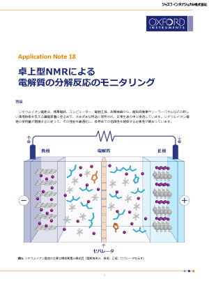 卓上型NMRによる電解質の分解反応のモニタリング